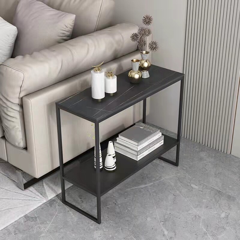 Light and luxurious living room sofa edge a few corners a few rock plates marble small family modern rectangular shelve small square table