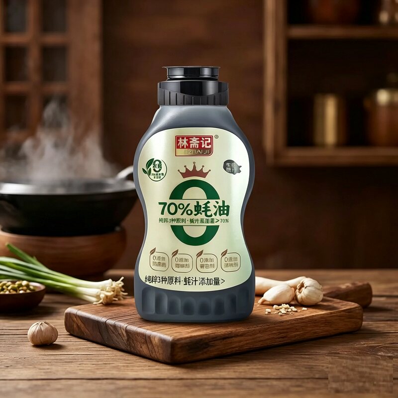林斋记零添加防腐剂蚝油70%蚝汁农残检验家用厨房炒菜餐饮调味 斋记实拍商品图