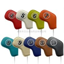 Manufacturer direct sales new golf club set iron rod cover protective sleeve head cover waterproof PU colour 9 support