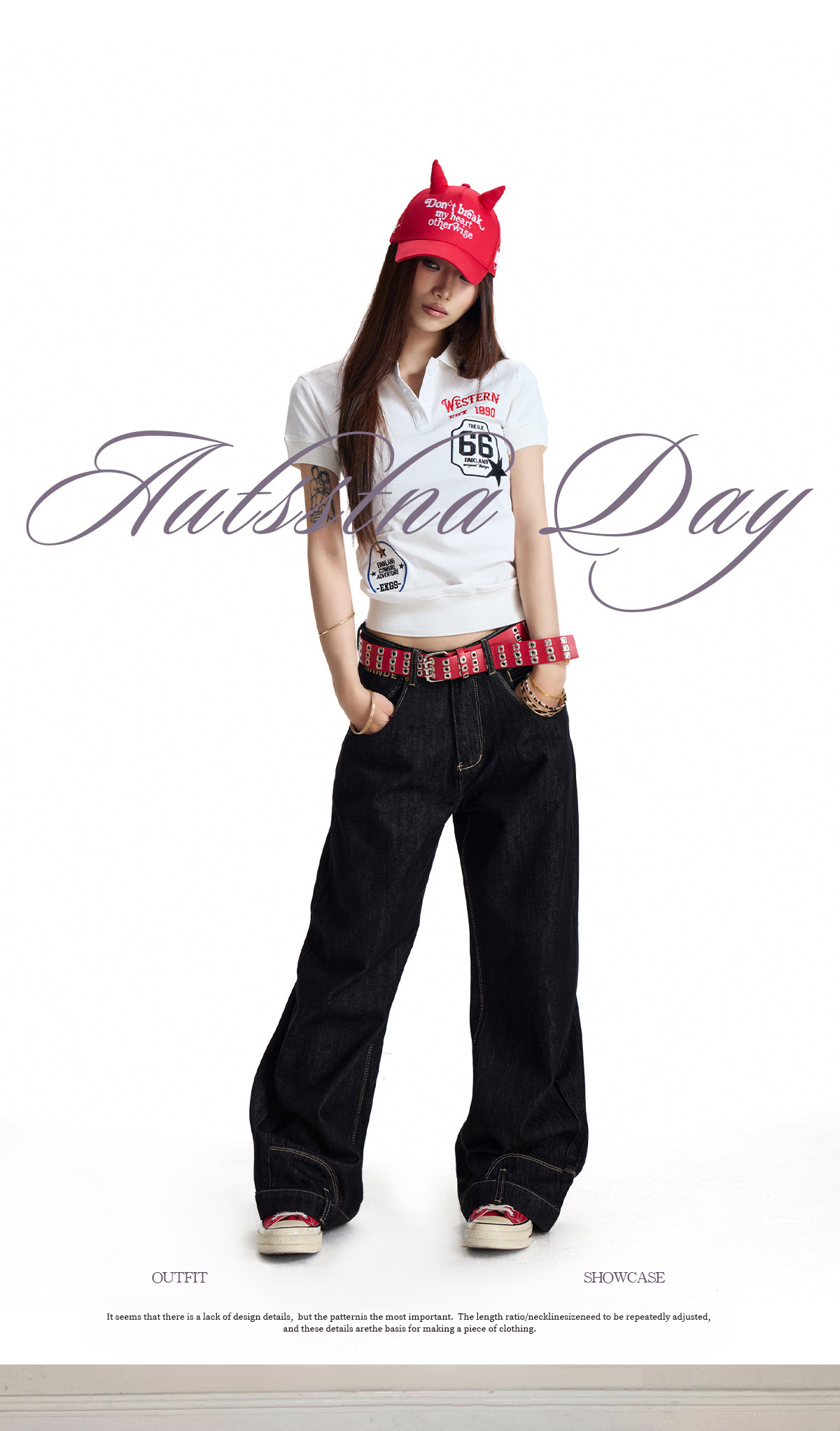 ANTSSTNA Embroidered Lapel Slim-Fit Cropped Polo