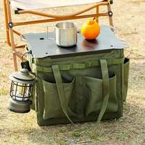 Outdoor tool storage box camping storage bag cover light stand gas tank desktop large capacity picnic tableware bag table board