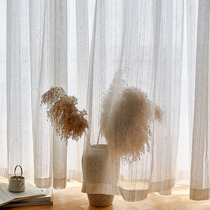 Japanese flax window curtain cotton curtain in 2021 new living room partition balcony bedroom log wind window curtain