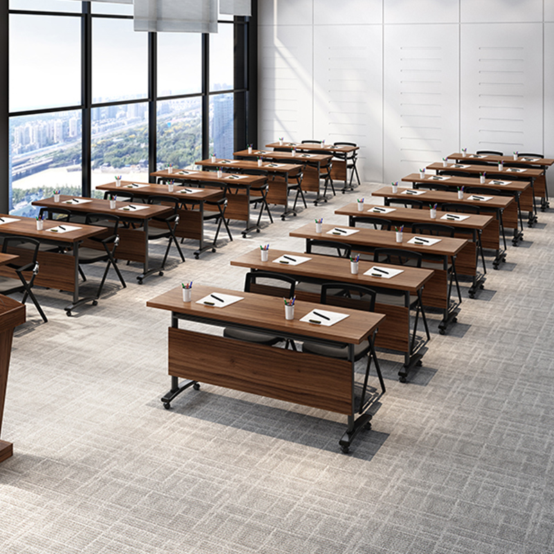 Folding training table and chair combination double student desk tutoring class splicing conference long table flap table can be moved