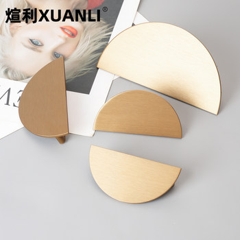 Xuanli Semi-Circular Handle Drawer Cabinet Door Handle Modern Minimalist Cabinet Wardrobe Handle Brushed Antique Bronze Color