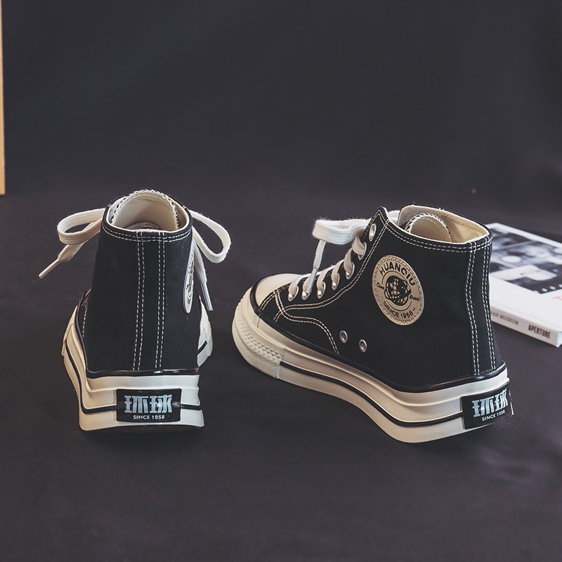 Universal High Help Canvas Shoes Women 2023 New Fall Ultra Fire Thin shoes Children small crowd 100 hitch sports casual shoes-Taobao