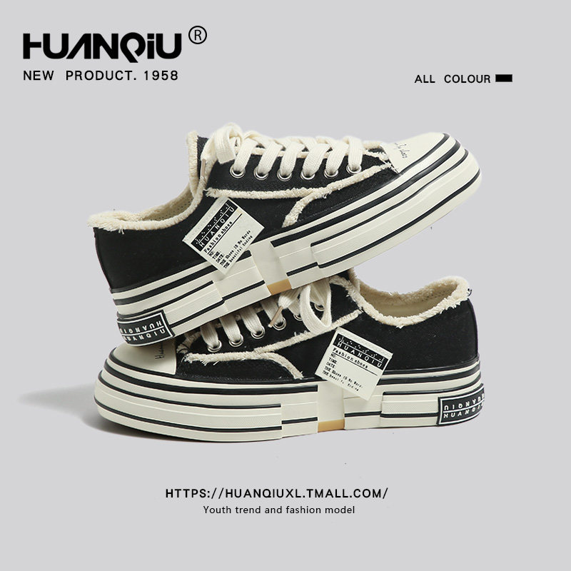 Universal beggar shoes female Wu Jianhao same canvas shoes women's shoes spring and autumn niche design board shoes thick bottom all-match casual
