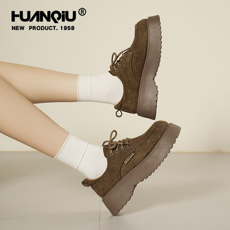 Universal Retro Thick-Soled Birkenstock Shoes for Women, 2025 Autumn New Versatile Lightweight Derby Shoes, Non-Slip Lace-Up Single Shoes