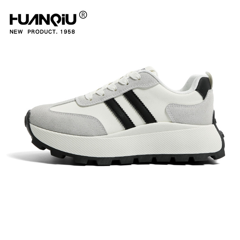 Universal Waffle Agan Shoes Women's 2025 New Autumn Student Sneakers Thick-Soled Height-Increasing Niche Running Shoes