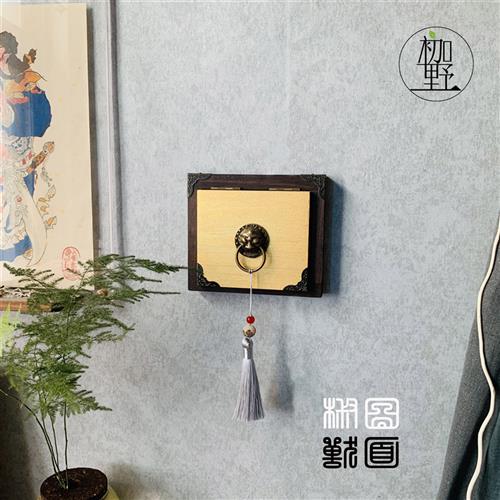 Solid wood switch patch socket decoration sheltering Chinese-style imitation and pretzels surface wall box area free of post-nail super-stick-Taobao