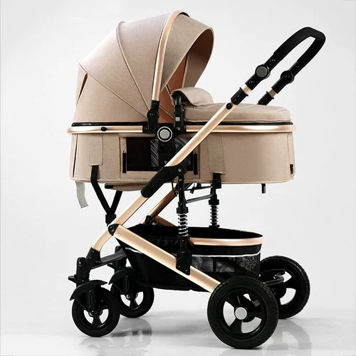 Детская складная прогулочная коляска с сидением для новорожденных для выхода на улицу, можно сидеть и лежать, амортизация
