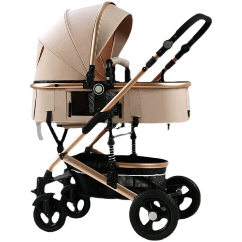 Детская складная прогулочная коляска с сидением для новорожденных для выхода на улицу, можно сидеть и лежать, амортизация