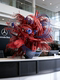 Red Festive Front Desk Atmosphere Decoration Items for Company and Hotel, Festival Tabletop Artificial Flowers, Bamboo Woven Fake Flower Ornaments
