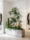 Artificial Green Plant Decoration for Store Entrance, Long Strip Micro-Landscape, Fake Plant Lily Bamboo Partition Ornament, Light Luxury Arrangement