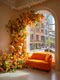 High-End Atmospheric Artificial Flowers, Fake Flower Arrangements, Silk Flowers, Orange Bouquets, Dried Flowers, Floral Art, Flower Arrangements, Floor-Standing Decorations