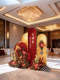 New Chinese-Style Red Engagement Decoration Set for High-End Hotel Banquet Scenes, Artificial Flowers for Wedding Arrangements, and Welcome Decorations