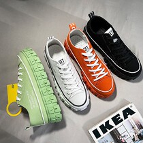 Youth Canvas Board Shoes Fashion Ins college Wind Leisure and breathable thick bottom pine pastry shoes little Heightening Shoes 2021