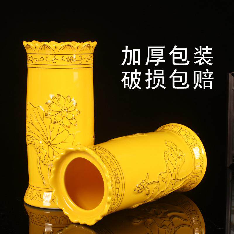 Household supplies for Buddha fragrant ceramic inserts Lotus incense burner barrel barrel of line incense meditation vertical Buddhist indoor aromatherapy