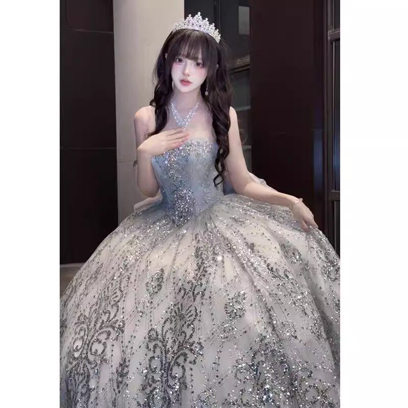 Brilliant Galaxy Lolita Dress Evening Gown for Women, Sparkling for Graduation Banquet, Birthday, Coming-Of-Age Ceremony, Princess Dress, Art Exam Host