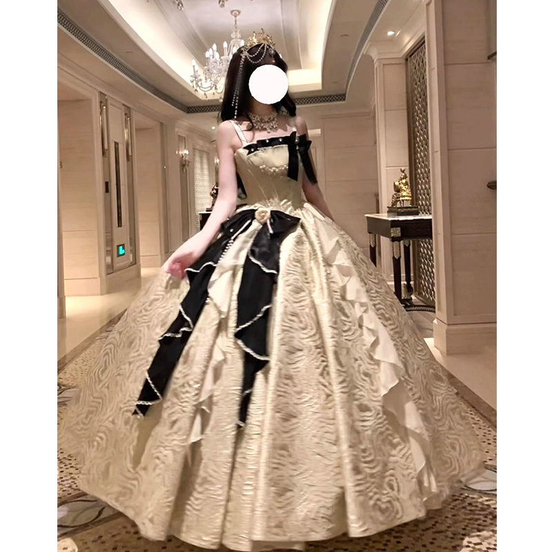 Bright Moon Coronation Lolita Dress Evening Gown Adult Ceremony Student's Day 18Th Birthday Princess Dress Stunning Champagne Color Annual Party Bright Moon Coronation Lolita Dress Evening Gown Adult Ceremony Student's Day 18Th Birthday Princess Dress Stunning Champagne Color Annual Party