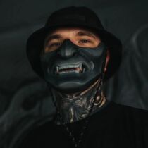 Halloween Prajna Mask Male Half Face Cool Ghost Face Horror Covering Mouth Riding Douyin Masquerade Props