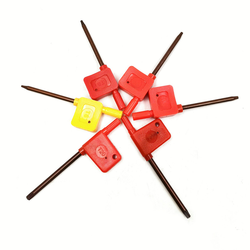 Taiwan S2 ultra-hard red flag wrench numerical control knife with screw plum wrench inner hexagonal flower type T6T8T10T1520 -Taobao