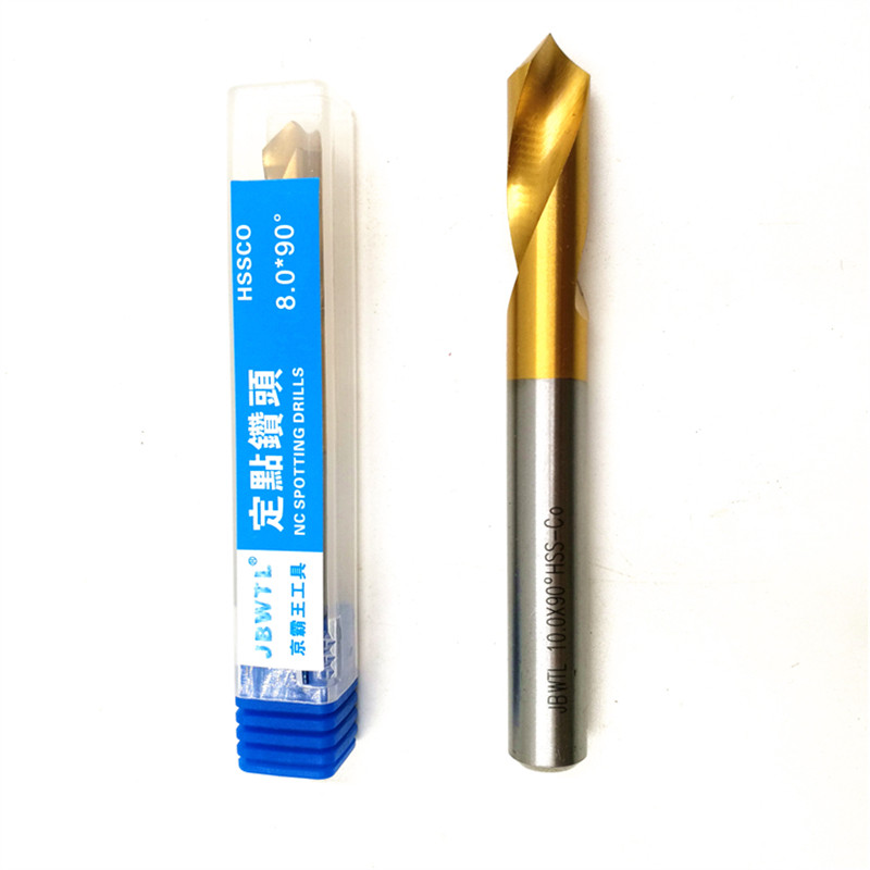 90-degree fixed-point drilling NC lengthened centering drill straight shank plated titanium with cobalt pointing drill coat high cobalt chamfer center drill bit-Taobao