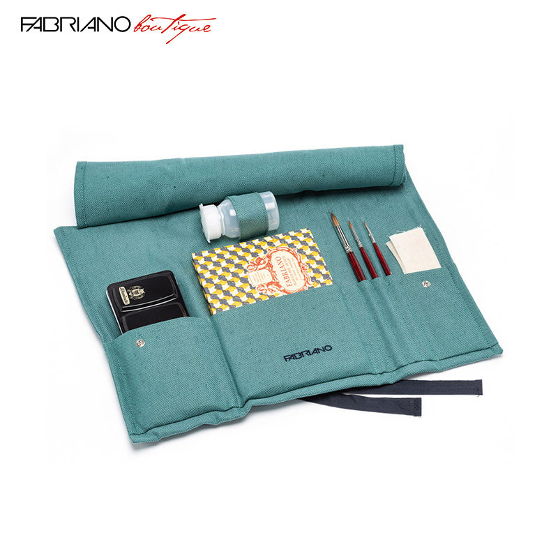 Official flagship store Italy imported FABRIANO student beginner watercolor set cotton linen cloth bag 300g artist watercolor book painting paper travel portable 12-color paint tool set