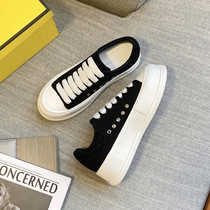 Goddess daily wear new fashion canvas shoes to increase the lace up womens shoes thick bottom casual white shoes
