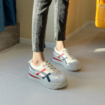 Goddess is easy to wear without tiring feet~ Leather old womens shoes new white sneakers thick-soled platform womens shoes