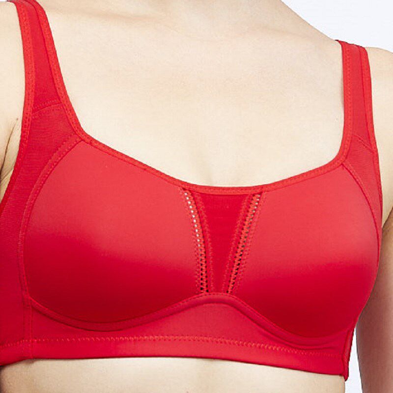 Sports lingerie women shockproof running poly-proof sagging anti-sagging large size vest style slim fit large chest display small fitness bra hood