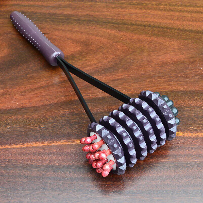 Multifunctional household wooden ball wheel massage hammer neck tap on the beat and back rod not seek the leg artifact