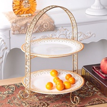 Double Layer Metal Cupcake Display Stand Arch-Shaped Cake Tr