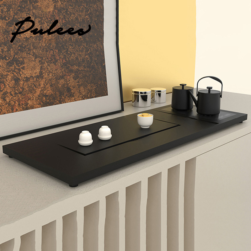 Pulees urkin stone tea tray integrated automatic water boiling water tea set tray office household brief Chinese tea table-Taobao