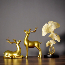 Lucky deer ornaments light luxury high-end creative wine cabinet living room office desk home decorations housewarming gift