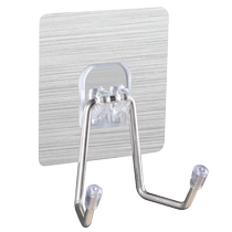 No-punch hook strong adhesive stainless steel heavy-duty double hook wall hanging load-bearing kitchen traceless nail adhesive hook
