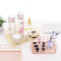 Hollowed-out iron art containing basket washing cosmetic facial mask containing basket snacks storage box ins desktop containing box