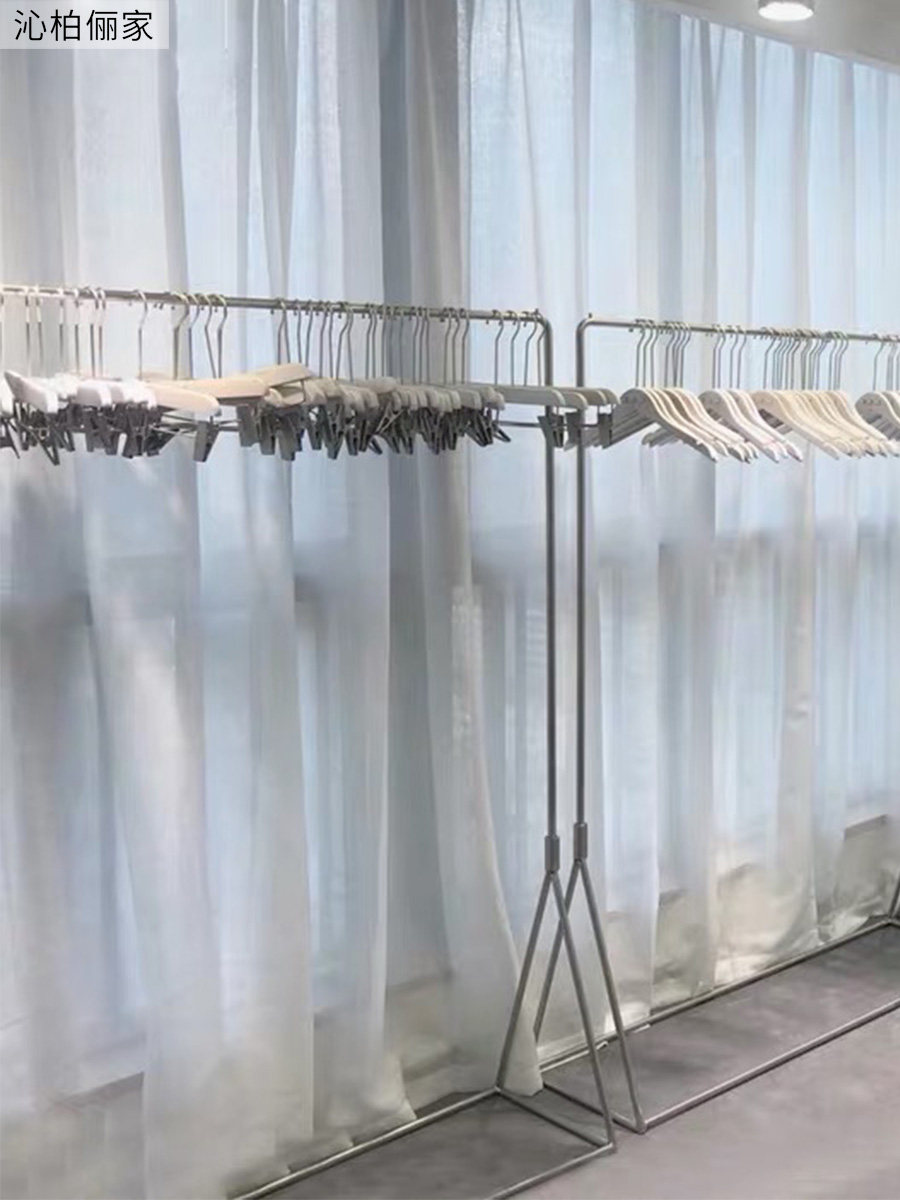 Clothing Store Show Shelf Arrival Type Middle Island Rack Positive Hung Disassembly Nano Silver Color Display Hanging Hanger Shelf Rack rack