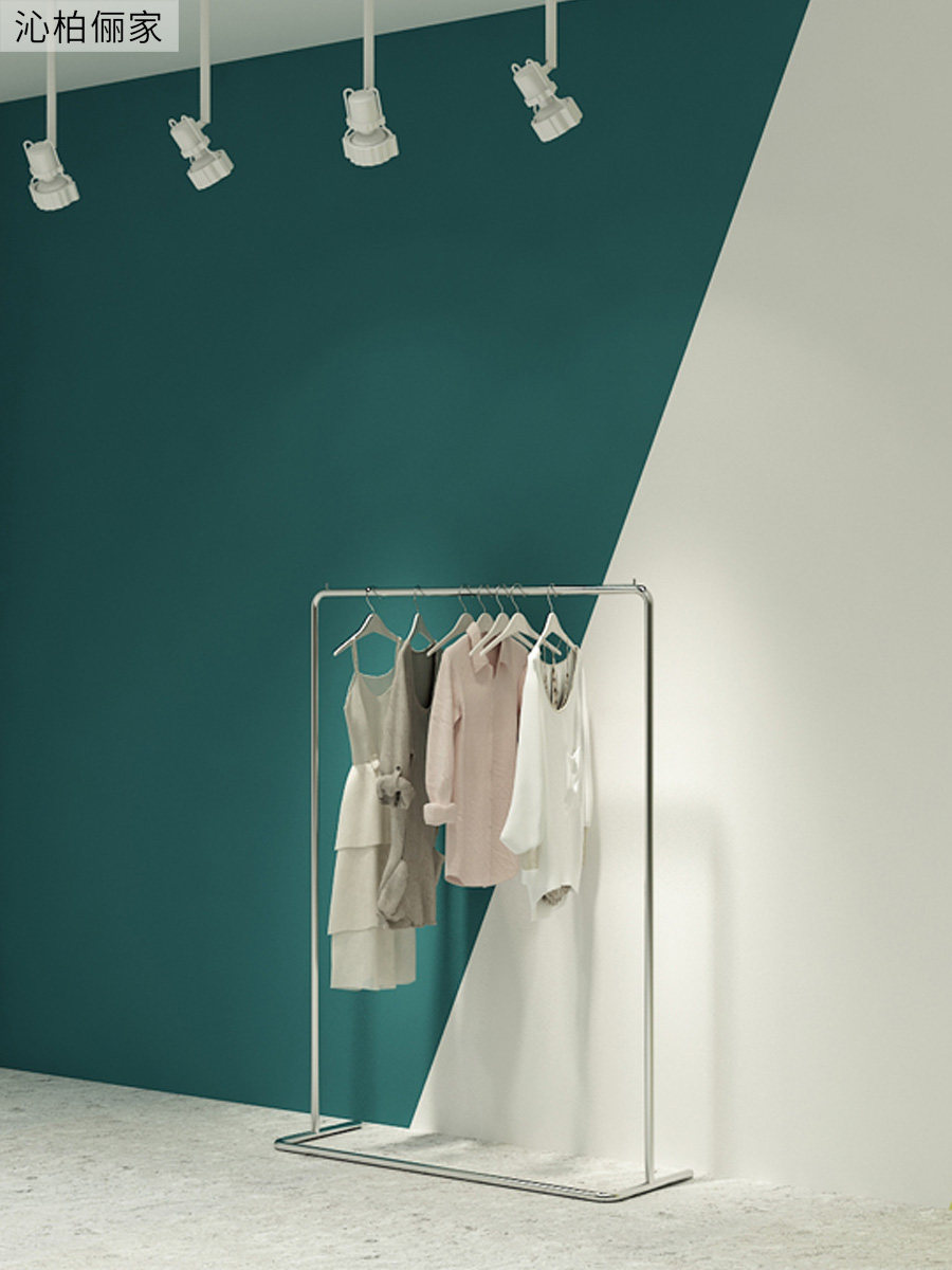 Clothing store floor-to-ceiling display stand gold and silver combination Nakajima is hanging simple women's clothing store shelf hanger