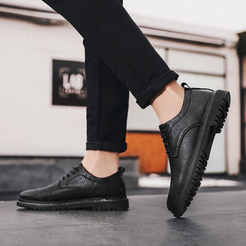 Formal leather shoes men's summer breathable British business men's shoes Korean version trendy soft leather soft bottom youth casual shoes