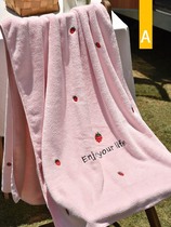 Japanese bath towels home female summer thin net red pure cotton water suction speed dry without dropping hair children can wear a wrap new