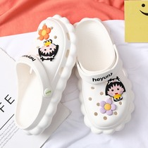 Japan Dongle Shoes Slippers womens new summer outwear Baotou outdoor breathable anti-slip soft bottom beach cool tug