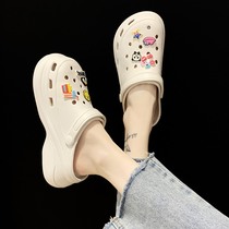 Japanese cool slippers female outwear inins surge thickness heightening non-slip fashion High heel pine cake Holes Shoes Beach Shoes