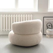 Single sofa light luxury high-end lamb velvet sofa lazy chair leisure living room minimalist modern Nordic bedroom design