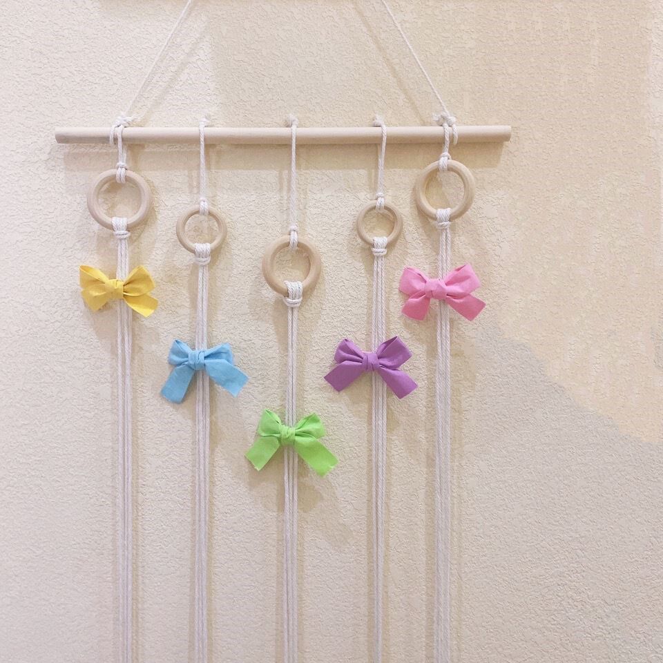 Hairpin storage wall hanging wall hairpin storage layer rack cotton rope braided rack tapestry children's hair accessories hairpin display