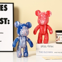 Spot fluid violent bear white embryo Internet celebrity DIY hand-painted graffiti hand-made vinyl doll model doll