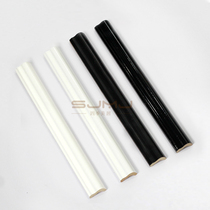 Four seasons French retro bathroom black waistline tiles curved ohm line edge strips decorative strips