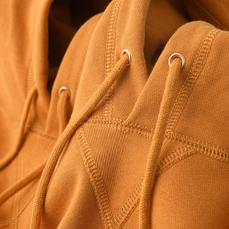 Rare Color! Pumpkin Color 340g Heavyweight Inverted Triangle Hooded Sweatshirt for Men, Loose Casual Couple's Top for Women