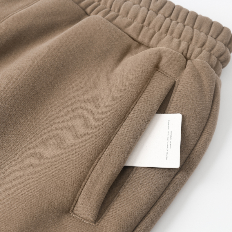 Must-Have Warm Pants for Autumn! Brown Fleece-Lined Jogger Casual Sweatpants for Men, Drawstring Straight-Leg Sports Pants for Women