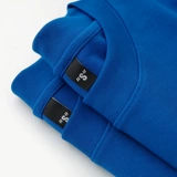 Синяя хлопковая комфортная футболка с коротким рукавом для отдыха, из ворсистого хлопка, оверсайз