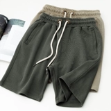 Ретро комфортные хаки трикотажные штаны для отдыха, спортивные шорты, в американском стиле, оверсайз